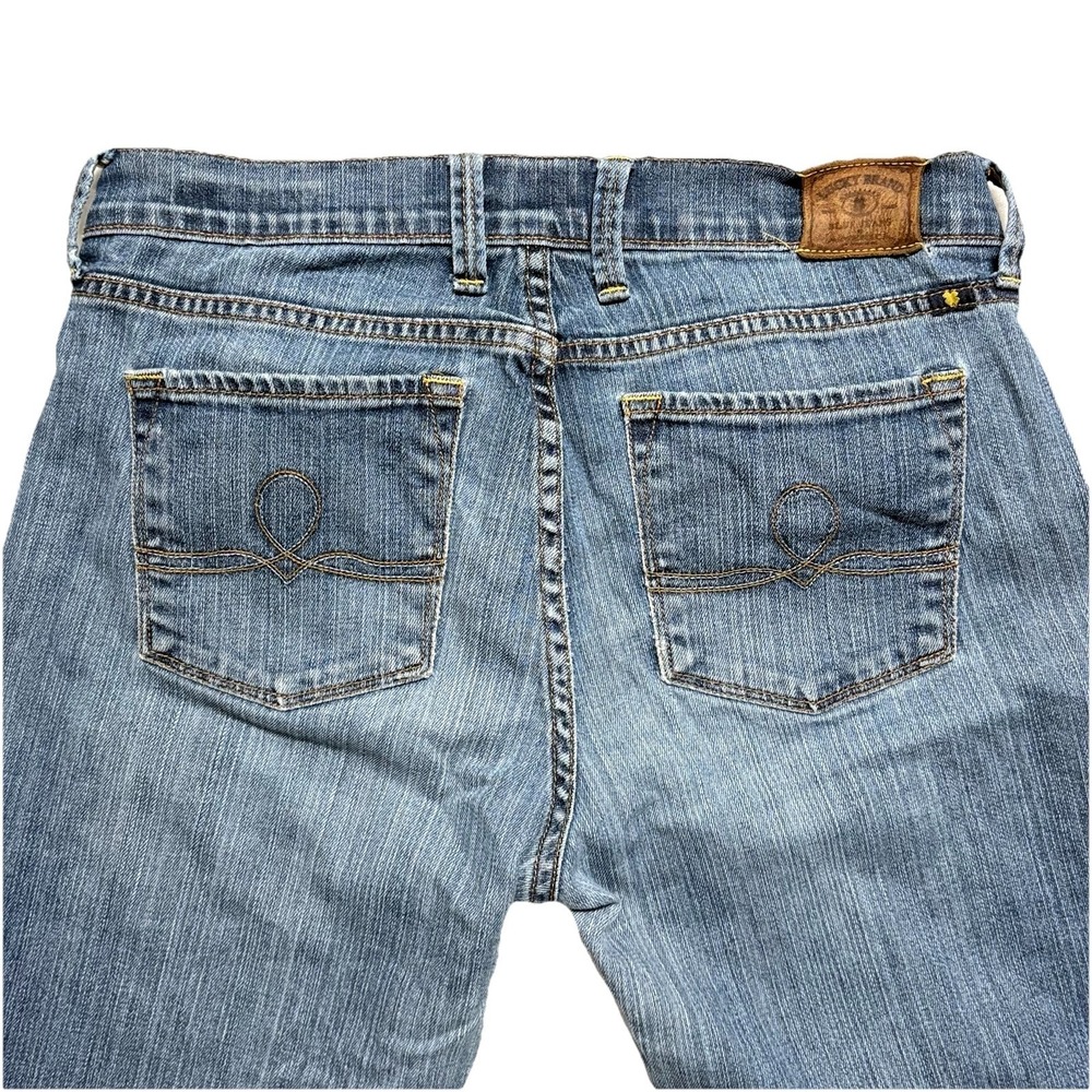 Lucky Brand Jeans Womens 8/29 Distressed Blue Denim Sofia Capri Crop Leg Comfort - Picture 11 of 13